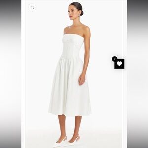 AMANDA UPRICHARD White Strapless Holland Dress